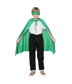 Green Kids Cape & Mask Set