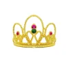 Green & Pink Gem Gold Tiara Crown