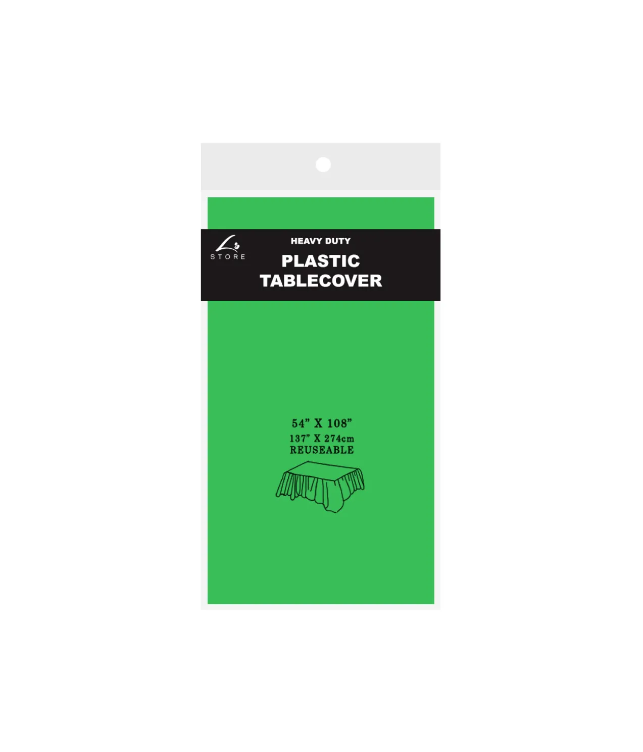 Green Plastic Tablecover 137x274cm