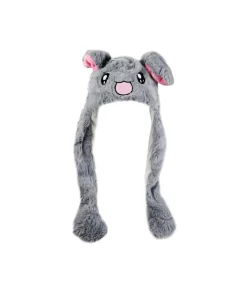 Grey Rabbit Plush Hat