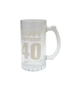Happy Birthday 40 Beer Glass Mug
