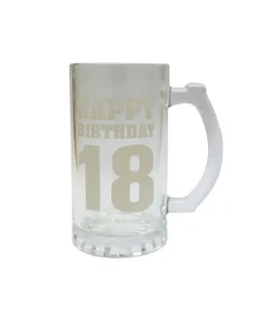 Happy Birthday 18 Beer Glass Mug