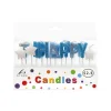 Happy Birthday Candles With Silver Stars Set