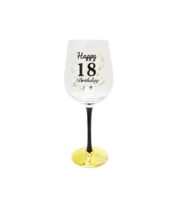 Happy 18 Birthday Wine Glass
