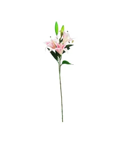 3 Head Light Pink Lily Stem 82cm