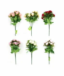 15 Head Small Rose Bunch Assorted 32cm