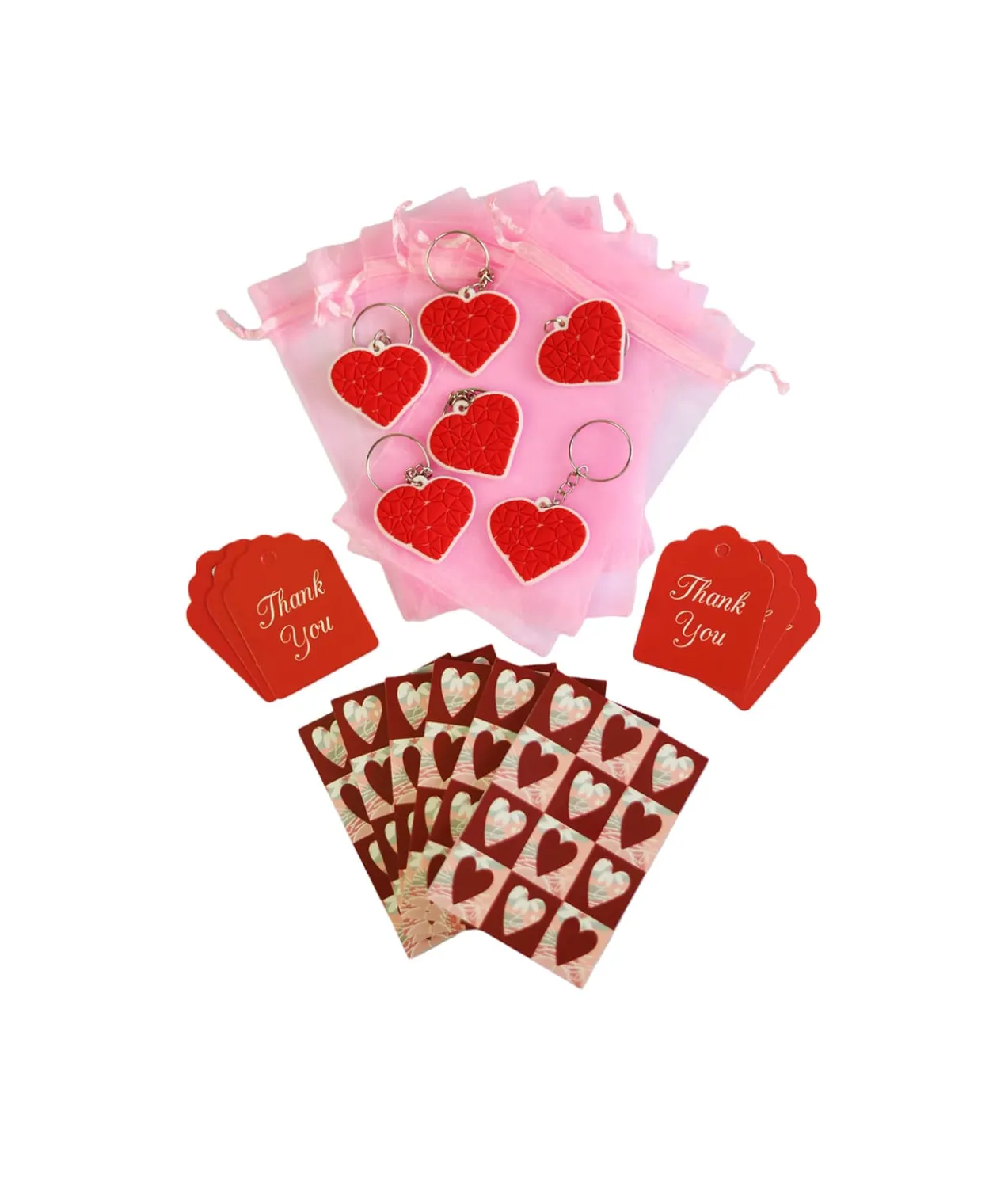 Heart Gift Bag Set 24pcs