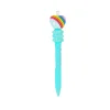 Heart Press Type Ballpoint Pen 15cm Assorted Colours
