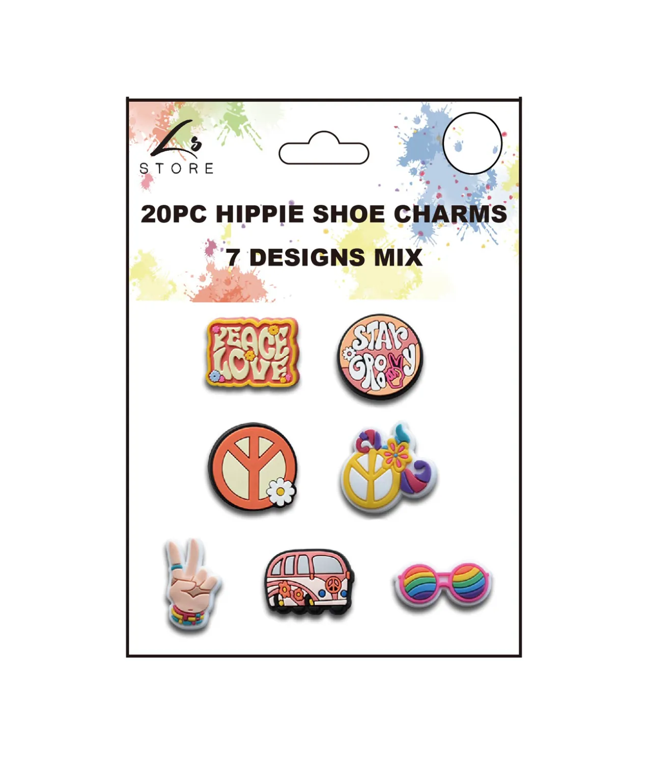 Hippie Shoe Charms 20pc