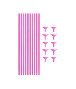Hot Pink Balloon Stick & Cup Set 12pk
