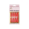 Hot Pink Glitter Press On Nails 24pc