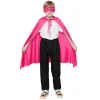 Hot Pink Kids Cape & Mask Set