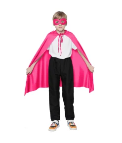 Hot Pink Kids Cape & Mask Set
