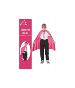 Hot Pink Kids Cape & Mask Set