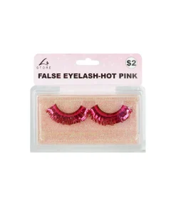 Hot Pink Metallic False Eyelashes