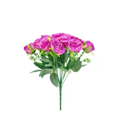 Hot Pink Rose Bush 18 Head 47cm