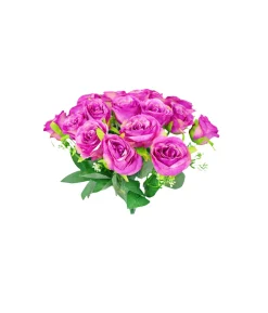 Hot Pink Rose Bush 18 Head 47cm