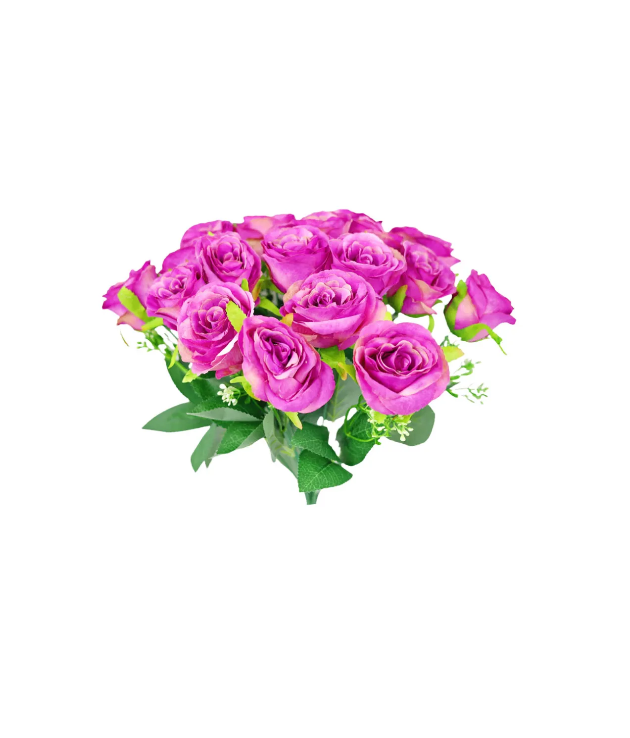Hot Pink Rose Bush 18 Head 47cm