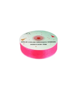 Hot Pink Solid Colour Organza Ribbon 2.5cm