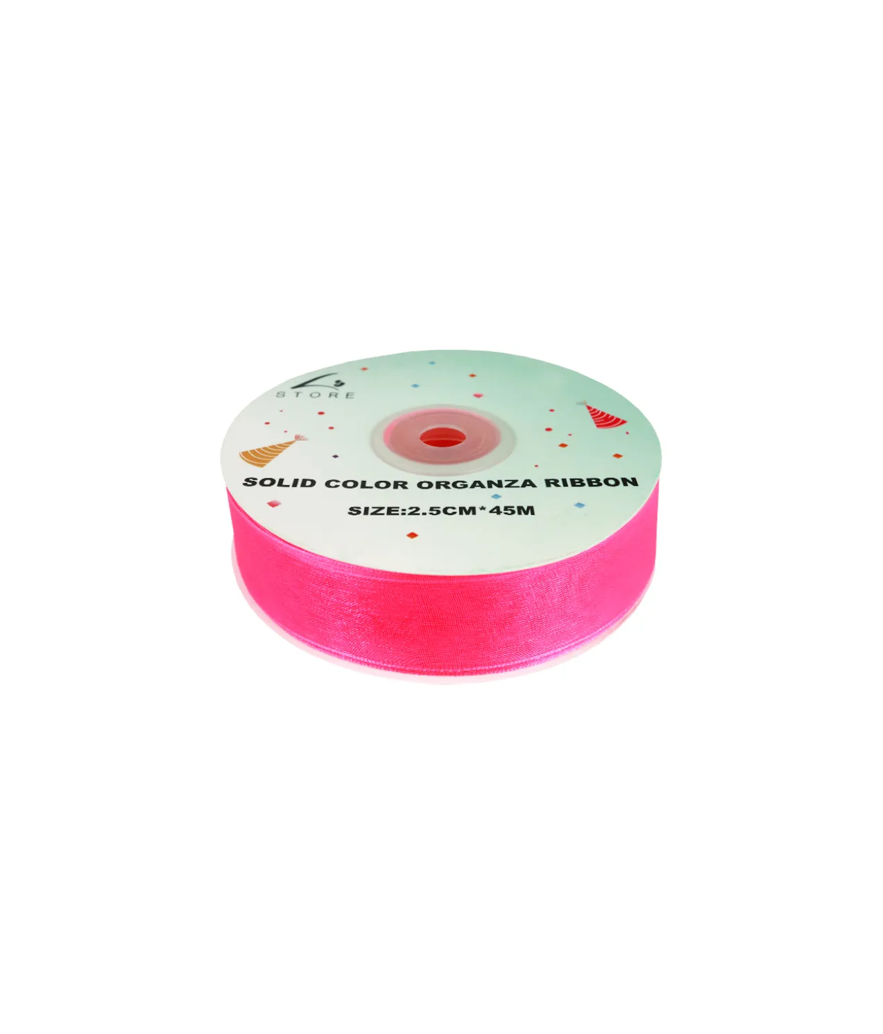 Hot Pink Solid Colour Organza Ribbon 2.5cm