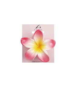 Hot Pink & Yellow Frangipani Hair Claw Clip 1pc