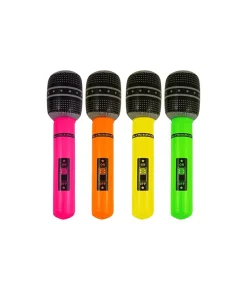 Inflatable Neon Microphone Assorted 40cm