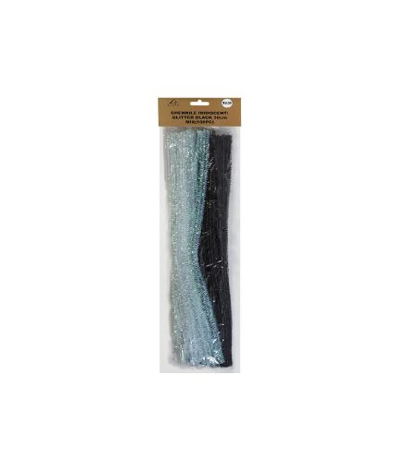 Iridescent & Black Mixed Chenille Stems 30cm