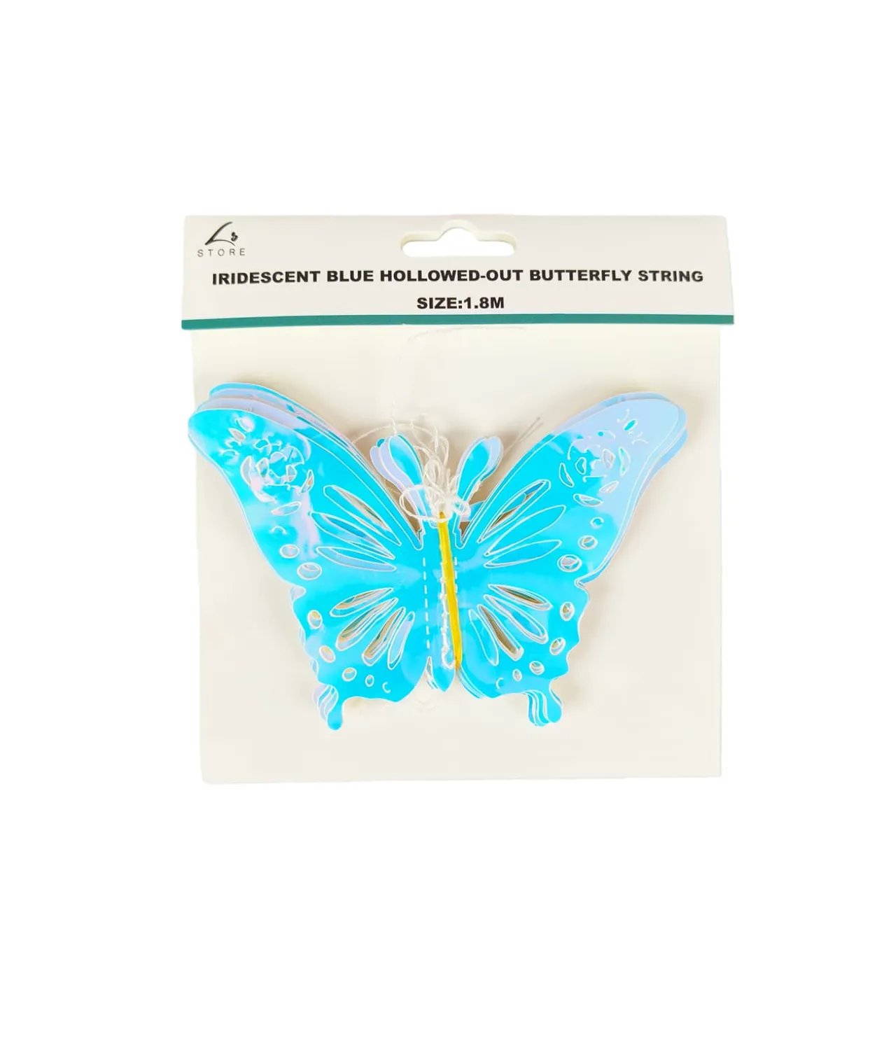 Iridescent Blue Hollowed-out Butterfly String 1.8m