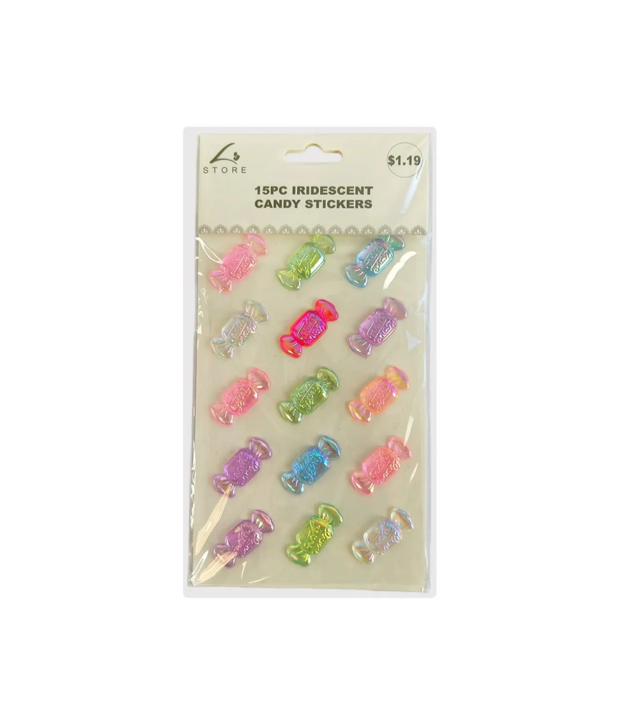 Iridescent Candy stickers 15pc