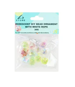 Iridescent Diamond DIY Bead Ornament With White Rope 30g