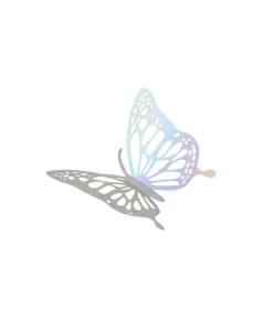 Iridescent 3D Paper Butterfly with Glue 12pc