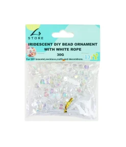 Iridescent Heart DIY Bead Ornament With White Rope 30g