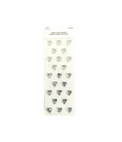 Iridescent Heart Rhinestone Stickers 23pc