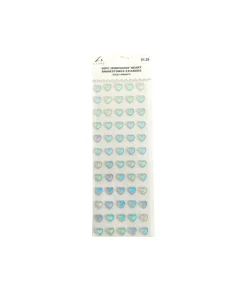 Iridescent Heart Rhinestone Stickers 14mm 60pc