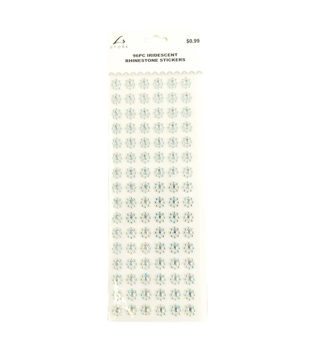 Iridescent Rhinestones Stickers 96pc
