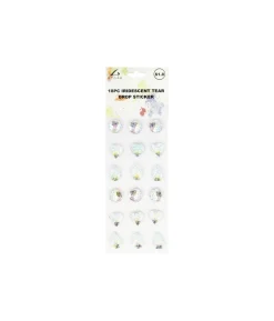 Iridescent Tear Drop Sticker 18pc