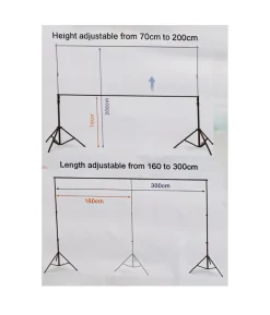 Iron Adjustable Backdrop Stand 2 x 3m
