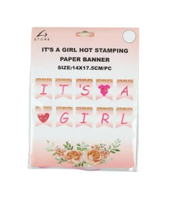 It’s a girl Hot Stamping Paper Banner 14×17.5cm