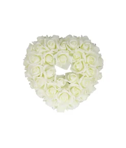 Ivory Artificial Craft Rose Heart 29x29cm