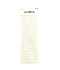 Ivory Heart Rhinestones Stickers 153pc