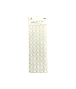 Ivory Heart Rhinestone Stickers 14mm 60pc