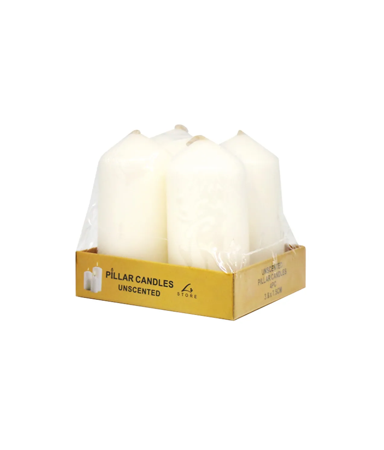 Ivory Pillar Candle 4pc 60g