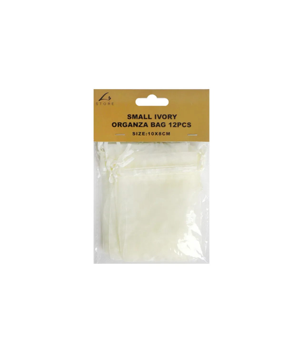 Ivory Small Organza Bags 12pc