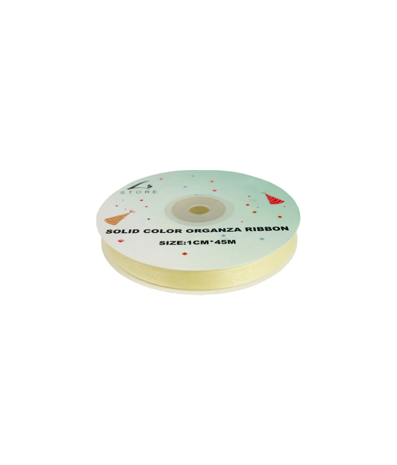 Ivory Solid Colour Organza Ribbon 1cm