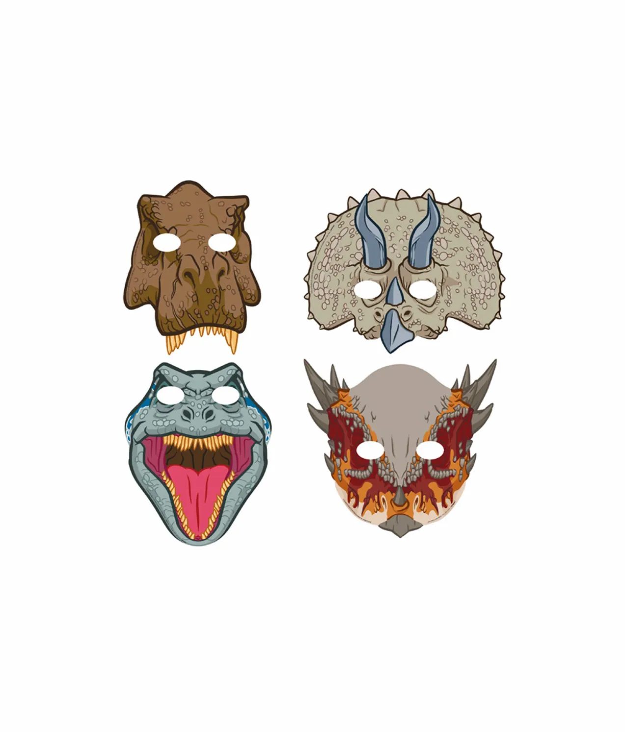 Jurassic Into the Wild Paper Masks 8pk
