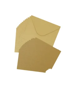 Kraft Brown Small Pearlised Cards & Envelopes Set 12pc