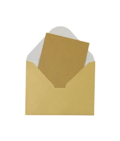 Kraft Brown Small Pearlised Cards & Envelopes Set 12pc