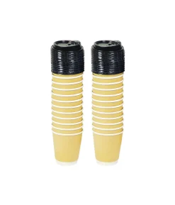 Kraft Double Wall Coffee Cups with Lid 24x12oz