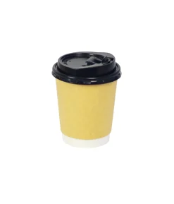 Kraft Double Wall Coffee Cups with Lid 24x8oz