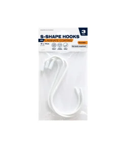 Laminated S-Shape Hooks 3pk